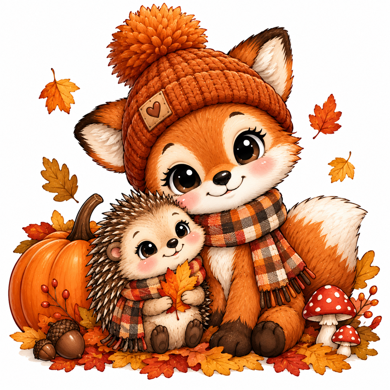 Kleiner Fuchs & Igel im Herbst